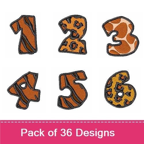 Animal Print Numbers & Letters Embroidery Bundle – 0-9, A-Z & More (36 Designs)
