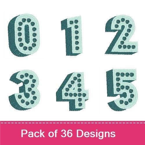 Vintage Marquee Numbers & Letter Embroidery Bundle – Number 0, Number 1, Number 2, Letter A & More (36 Designs)
