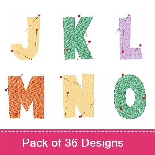 Colorful Numbers & Letters Embroidery Designs Bundle – Number 0, Number 1, Letter A & More (36 Designs)
