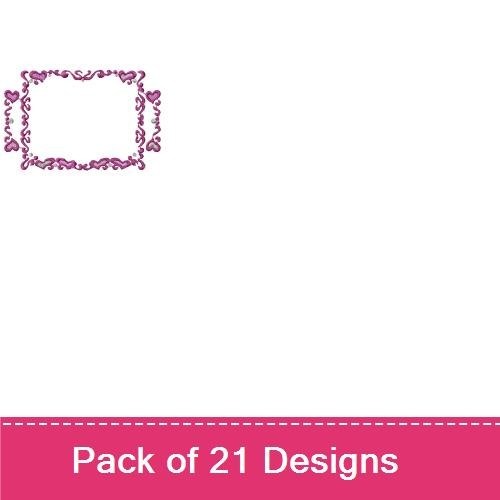 Decorative Shape Frames Embroidery Bundle – Ornate Frame, Floral Frame, Square Frame & More (21 Designs)