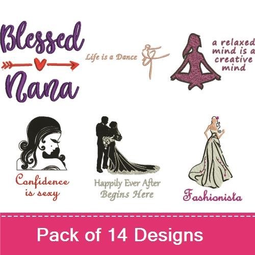 Family & Mom Sentiments Embroidery Designs Bundle – Life is a Dance, World's Best Mom, & More (11 Designs)