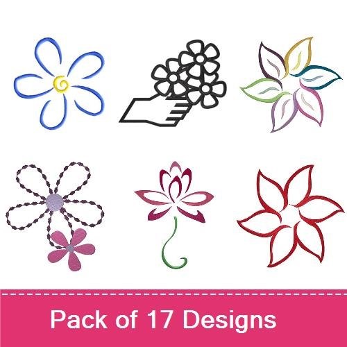 Pretty Outlined Flowers