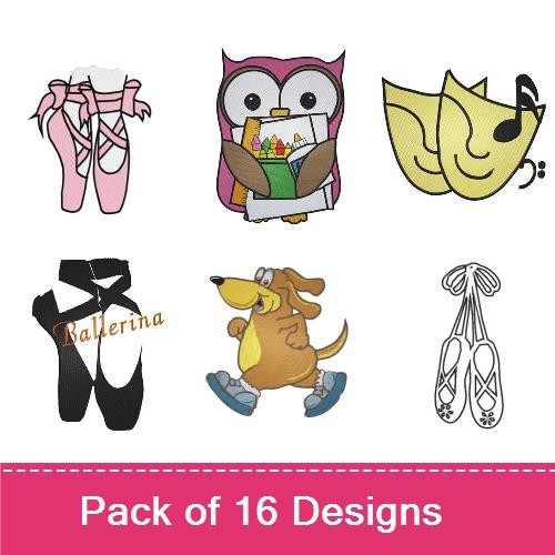 Ballet & Animal Embroidery Bundle – Ballerina & Friends (16 Designs)