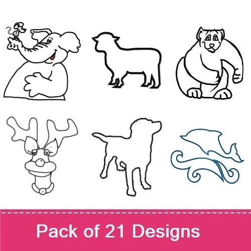 Animal Embroidery Bundle – Elephant, Bear & More (21 Designs)