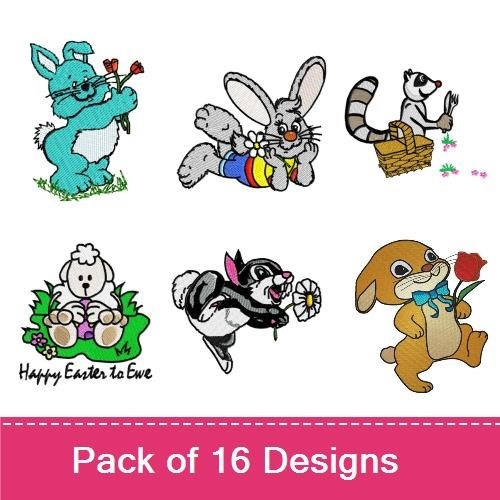 Cute Animal Springtime Embroidery Bundle – Elephant, Koala Bear, Brown Bear & More (16 Designs)