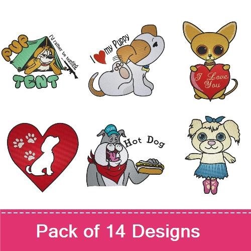 Puppy & Chihuahua Embroidery Bundle – Cute Dog Designs (14 Designs)