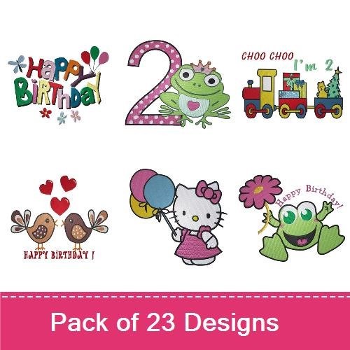 Birthday Celebration Embroidery Bundle – Fun Designs (23 Designs)