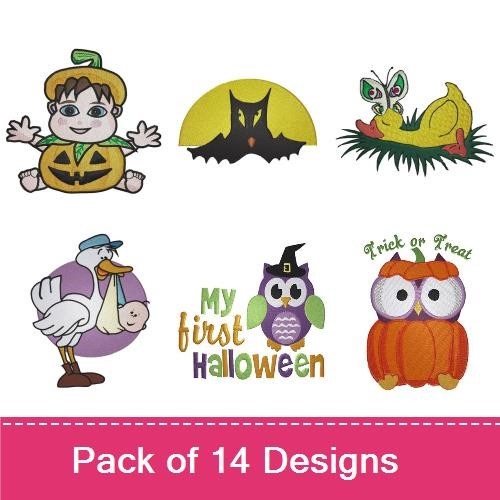 Halloween-Themed Owl Embroidery Bundle – My First Halloween Owl, Witch Owl, Pumpkin Owl & More (14 Designs)