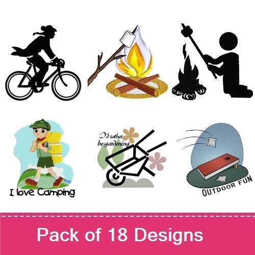 Camping & Outdoor Fun Embroidery Bundle – Adventure Designs (18 Designs)