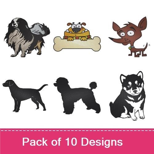 Dog Breeds Embroidery Bundle – Papillon, Bulldog & More (10 Designs)