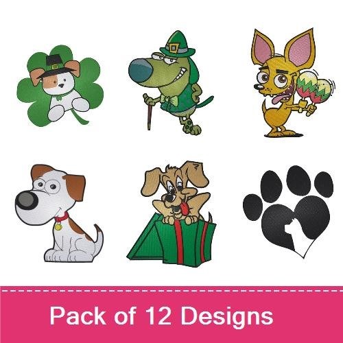 Dog & Chihuahua Embroidery Bundle – Seasonal Themes (12 Designs)