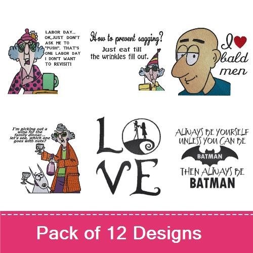 Funny Cat & Labor Day Grandma Embroidery Designs Bundle – Humorous Witch, Dog & Batman Quote (11 Designs)