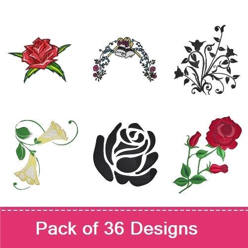 Applique Floral Embroidery Bundle – Hibiscus Flower, Tulip Bouquet, Flower Basket & More (36 Designs)