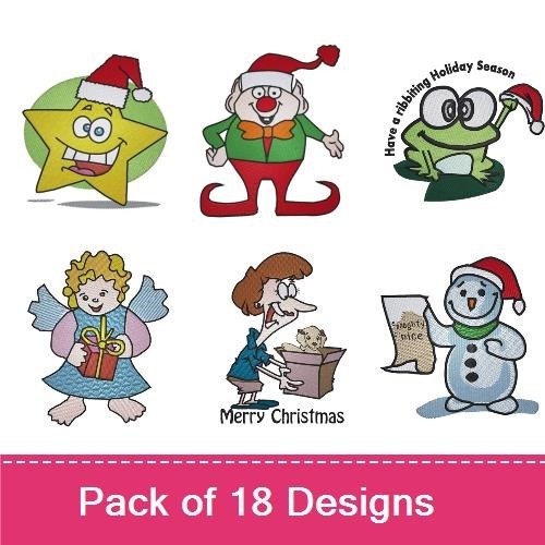 Holiday Characters Embroidery Bundle – Festive Designs (18 Designs)