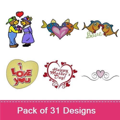 Kissing Couple & Colorful Fish Embroidery Bundle – Valentine's Day (31 Designs)