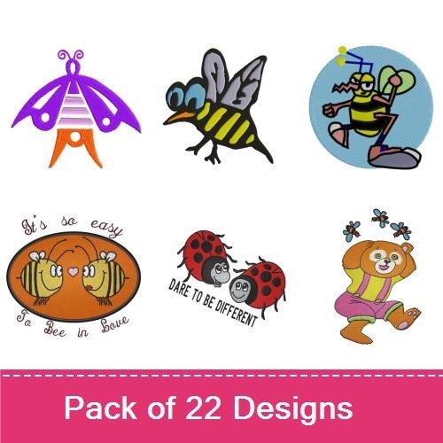 Ladybug & Bee Embroidery Bundle – Fun Insect Designs (22 Designs)