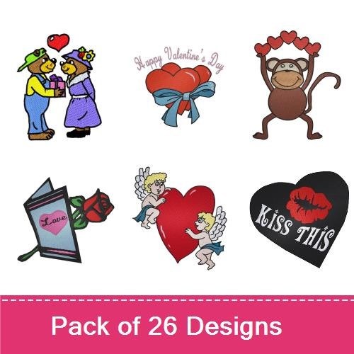 Valentine's Day Embroidery Bundle – Love and Affection (26 Designs)