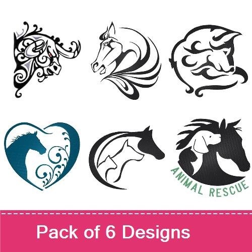 Horse Embroidery Bundle – Elegant and Artistic Designs (6 Designs)