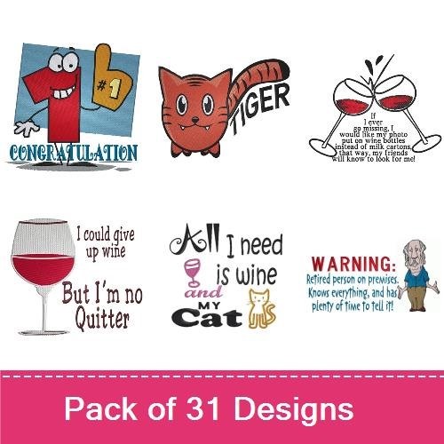 Celebration Embroidery Bundle – Fun Designs (31 Designs)