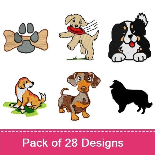 Dog Breed Embroidery Bundle – Playful Pups (28 Designs)