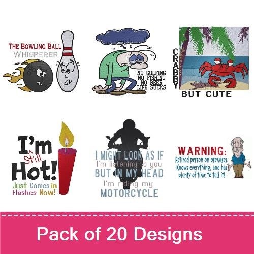 Funny Humor Embroidery Bundle – Quirky Designs (20 Designs)