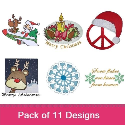 Santa Claus & Reindeer Christmas Embroidery Bundle – Festive Designs (11 Designs)
