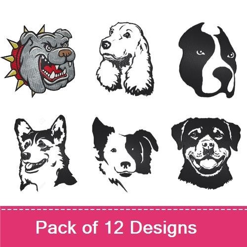 Bulldog & Retriever Embroidery Bundle – Dog Breeds (12 Designs)