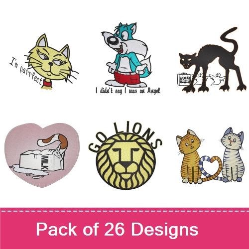 Cat & Dog Embroidery Bundle – Fun Pet Designs (26 Designs)