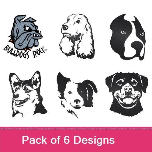 Bulldog & Dog Breed Embroidery Bundle – Canine Companions (6 Designs)