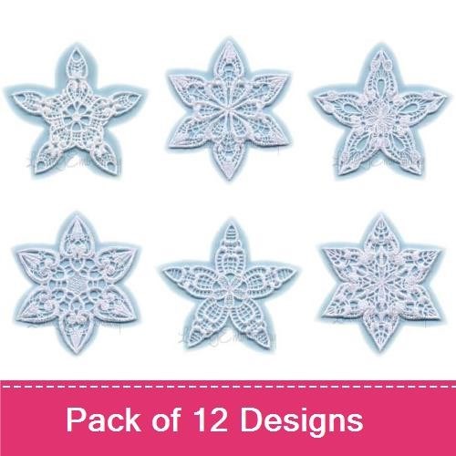 FSL Elegant Lace Snowflakes Embroidery Designs Bundle – Snowflake Ornament & More (12 Designs)