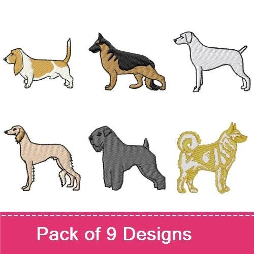 Dog Breed Embroidery Bundle – Beagle, German Shepherd & More (9 Designs)