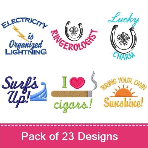 Inspirational Adventure Quotes Embroidery Designs Bundle – Eat Sleep Play Hockey, Bring Your Own Sunshine, & More (23 Designs)