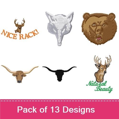 Wildlife Embroidery Bundle – Deer, Bear, Fox & More (6 Designs)