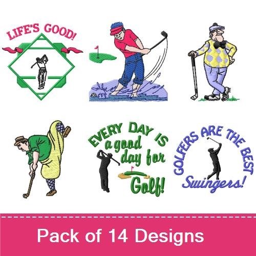 Funny Golf Humor Embroidery Bundle – It Takes Balls to Golf, Golf Swinger, I'm a Swinger! & More (14 Designs)