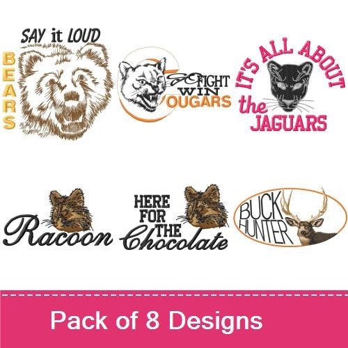 Wildlife Spirit Embroidery Bundle – Tiger Head, Panther, Bear & More (8 Designs)