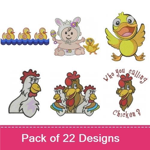 Cute and Sassy Chickens Embroidery Designs Bundle – Chick Magnet, Rich Chick, I'm a Cocky Chicken & More (20 Designs)