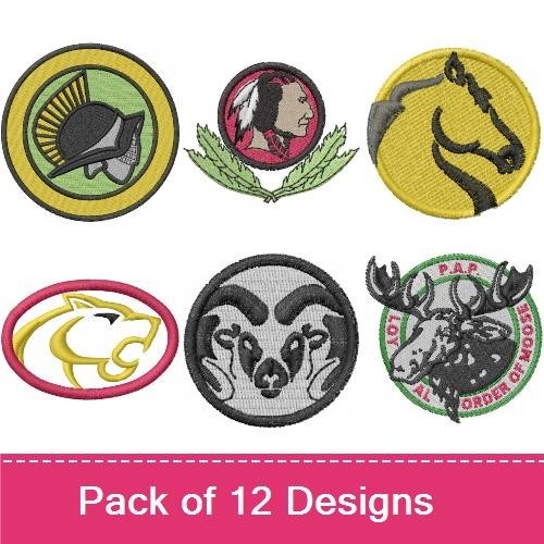 Spartan Helmet & Native American Chief Embroidery Bundle – Horse & Animal Patches (12 Designs)