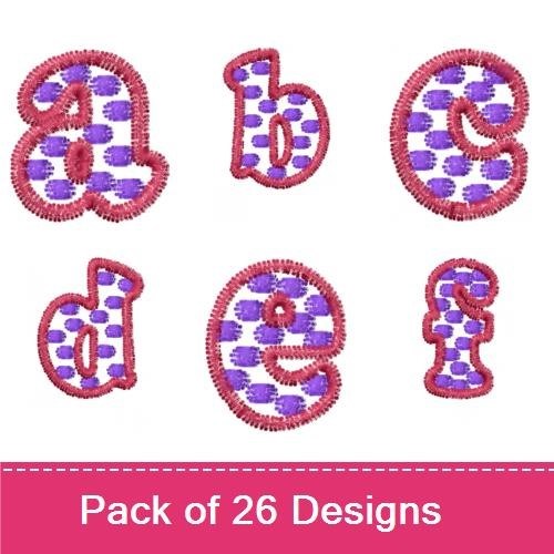 Alphabet Letters Embroidery Designs Bundle – A to H in Purple Check (26 Designs)