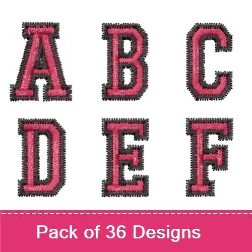 Stitched Numbers and Letters Embroidery Designs Bundle – Number 0, Number 1, Letter A & More (36 Designs)