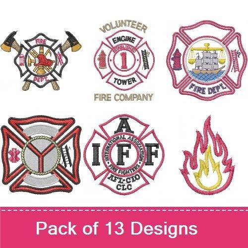 Firefighter & Fire Department Embroidery Bundle – Emblems & Badges (13 Designs)
