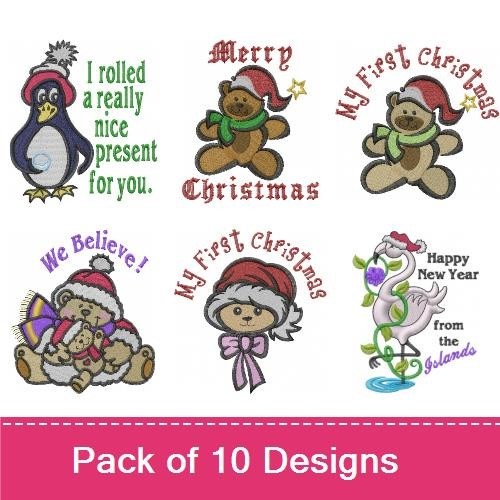 Festive Holiday Animals Embroidery Bundle – Teddy Bear, Penguin, Santa Dog & More (8 Designs)