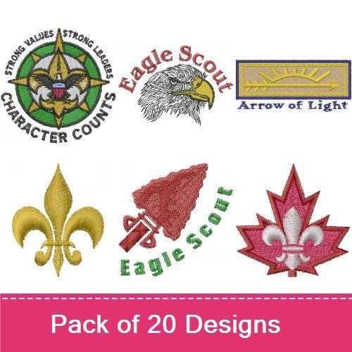 Eagle Scout & Character Counts Embroidery Bundle – Emblems & Badges (20 Designs)