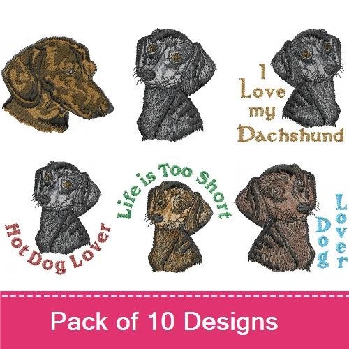 Dachshund Embroidery Bundle – Adorable Dog Designs (10 Designs)