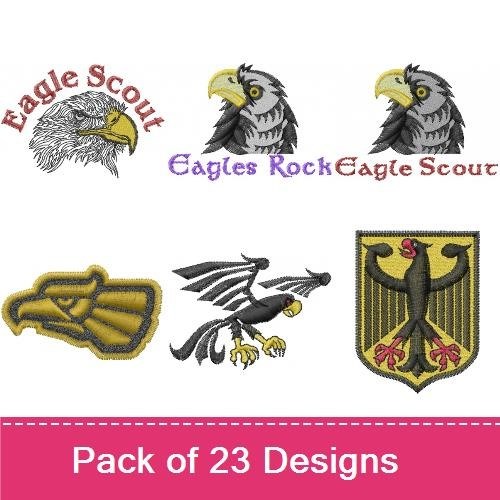 Eagles & Birds of Prey Embroidery Bundle – Eagle Scout, Golden Eagle, Hawk & More (19 Designs)
