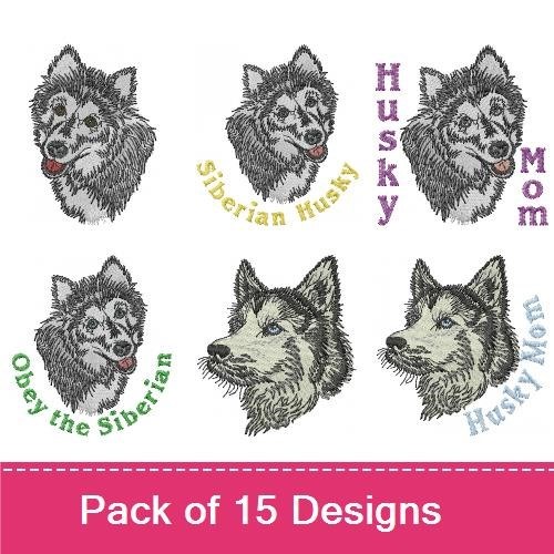 Siberian Husky Embroidery Bundle – Dog Lovers (15 Designs)