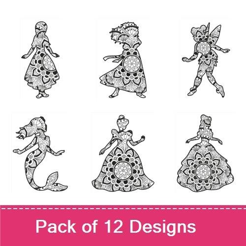 Princess Outline Mandala