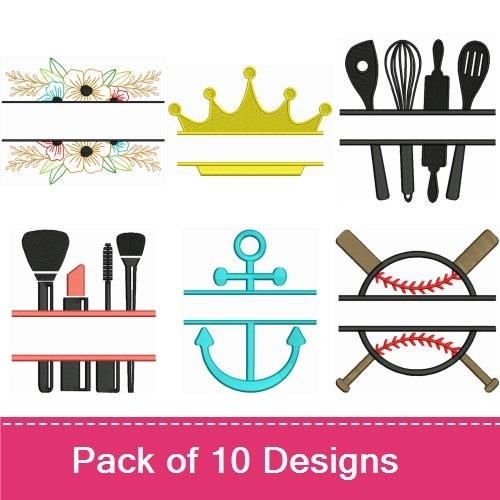 Floral & Holiday Embroidery Designs Bundle – Flowers, Camper Trailer, Cooking Utensils & More (10 Designs)