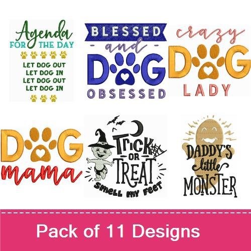 Dog Lover Embroidery Bundle – Fun and Quirky Designs (11 Designs)