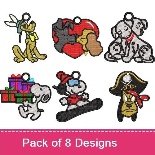Snoopy & Dalmatian Embroidery Bundle – Fun Dog Designs (8 Designs)