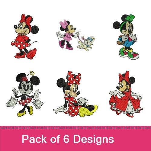 Minnie & Mickey Mouse Embroidery Bundle – Fun Characters (6 Designs)